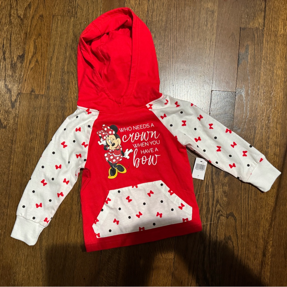 Mini mouse light hoodie red and white